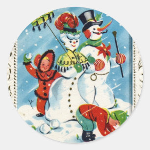 KRW Vintag Children at Play Christmas Sticker