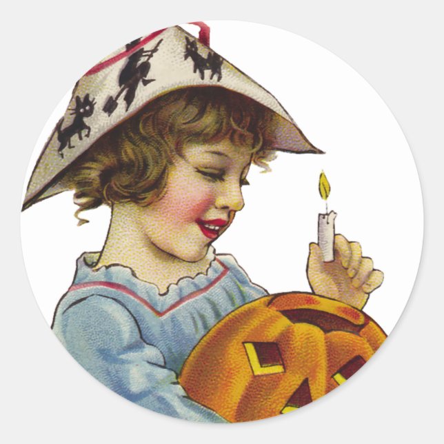 KRW Vintag Girl and Jack O' Lantern Sticker (Vorderseite)