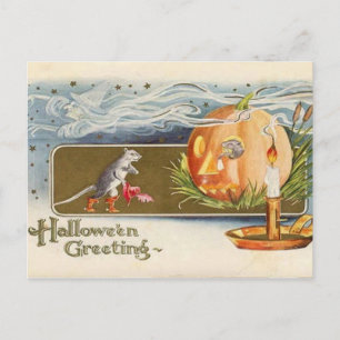 KRW Vintag Halloween Mäuse Postkarte