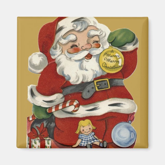 KRW Vintag Santa and Toys Christmas Magnet (Vorne)