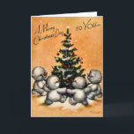 KRW Vintag Snowman Family Card - Individuell Feiertagskarte<br><div class="desc">KRW Vintag Snowman Family Card</div>