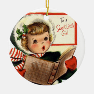 KRW Vintage-Dekoration für ein süßes kleines Mädch Keramik Ornament