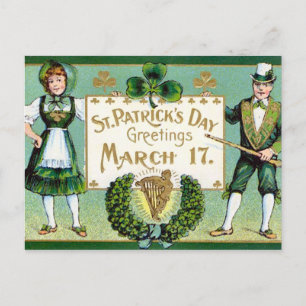 KRW Vintage St. Patrick's Day Postkarte