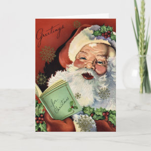 KRW Vintage Weihnachtsmann Weihnachtskarte Feiertagskarte
