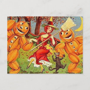 KRW Vintages Halloween Hexentanz Postkarte