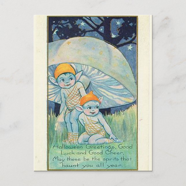 KRW Vintages Halloween Postkarte (Vorderseite)