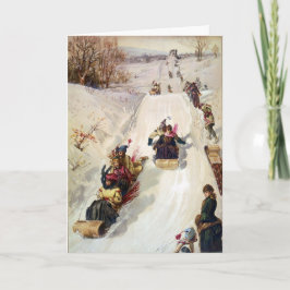 KRW Vintages Tobogganing 1886 Feiertags-Karte Feiertagskarte