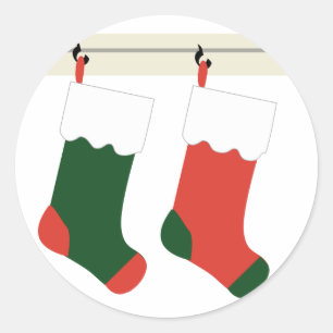 KRW Weihnachtsfeiertag für Strümpfe Runder Aufkleber