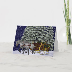 KRW Weihnachtskarte mit Schlittenfahrt Feiertagskarte