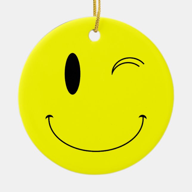 KRW Winking Smile Face Doppelseitiges Ornament (Vorne)