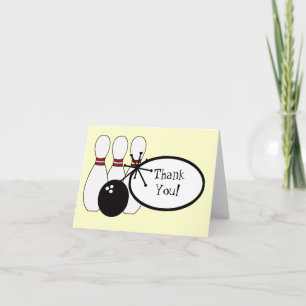 KRW Yellow Bowling Thank You Card Dankeskarte