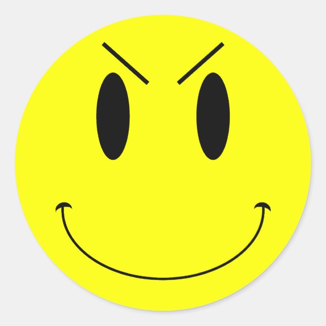 KRW Yellow Evil Face Runder Aufkleber (Vorderseite)