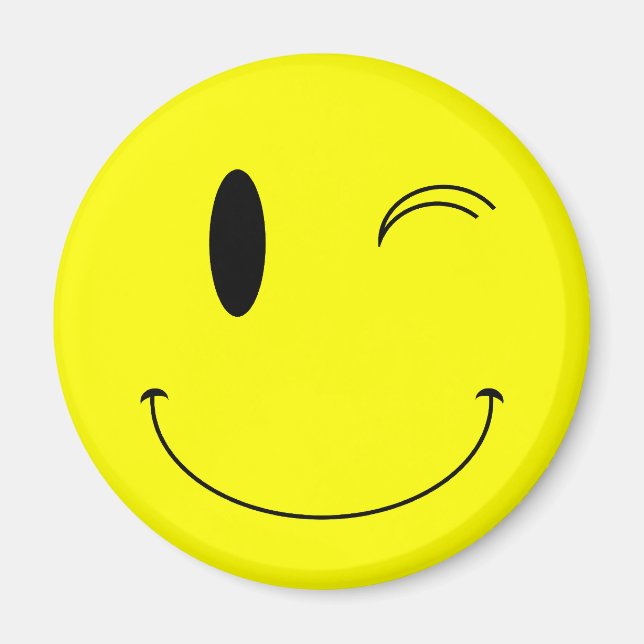 KRW Yellow Winking Face Magnet (Vorne)