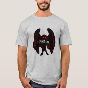 Kryptid Mothman schwarze Flügel, rote Augen T-Shirt