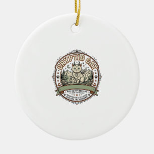 Kryptiden-Katze Kryptiden-Katze Vintage-Vektor-Art Keramik Ornament