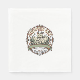 Kryptiden-Katze Kryptiden-Katze Vintage-Vektor-Art Serviette