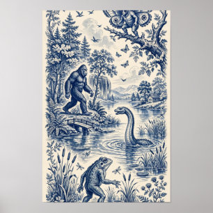 Kryptiden Nordamerikas – Toile-Muster Poster