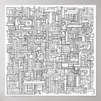 Kryptische Kunst-Herausforderung: Urban Cipher Gra Poster