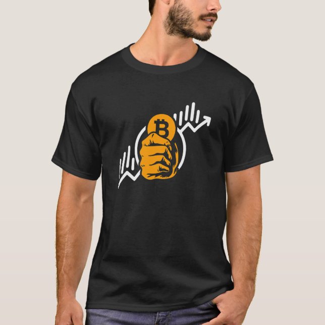 Krypto Bitcoin Münze Anstieg Symbol Blockchain Inv T-Shirt (Vorderseite)