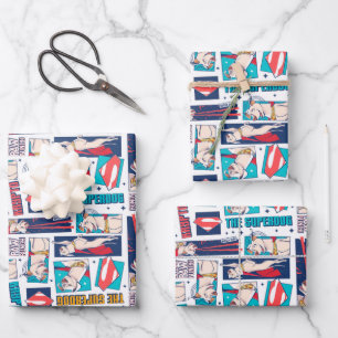 Krypto Comic Panel Muster Geschenkpapier Set