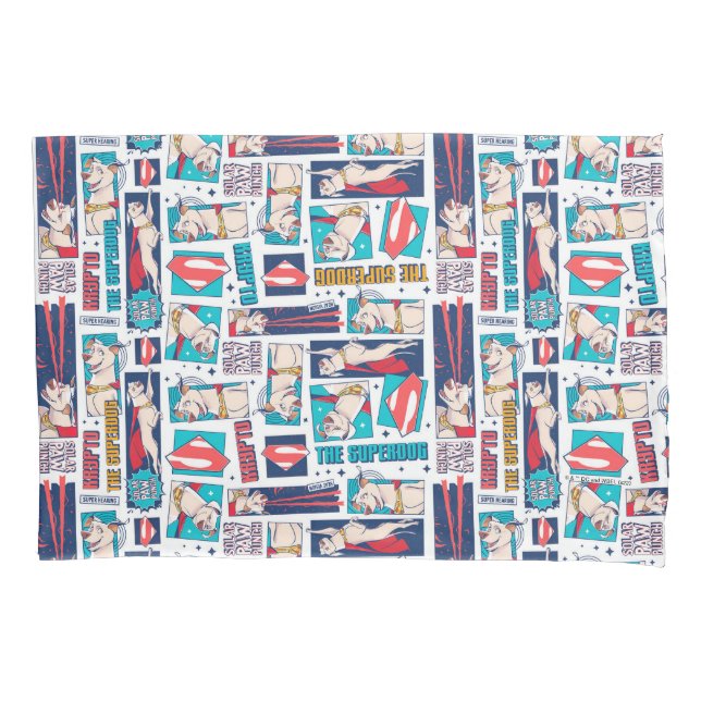 Krypto Comic Panel Muster Kissenbezug (Vorderseite)