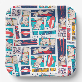 Krypto Comic Panel Muster Pappteller