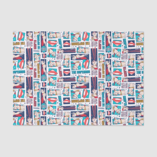 Krypto Comic Panel Muster Seidenpapier (Vorderseite)