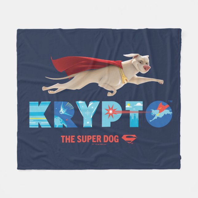 Krypto Der Super-Hund Fleecedecke (Vorderseite (Horizontal))