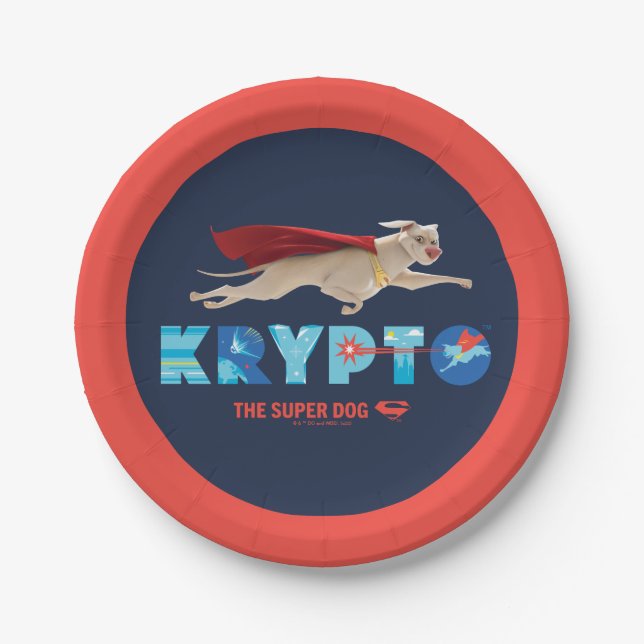 Krypto Der Super-Hund Pappteller (Vorderseite)