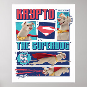 Krypto Die Super-Dog-Comic-Panels Poster
