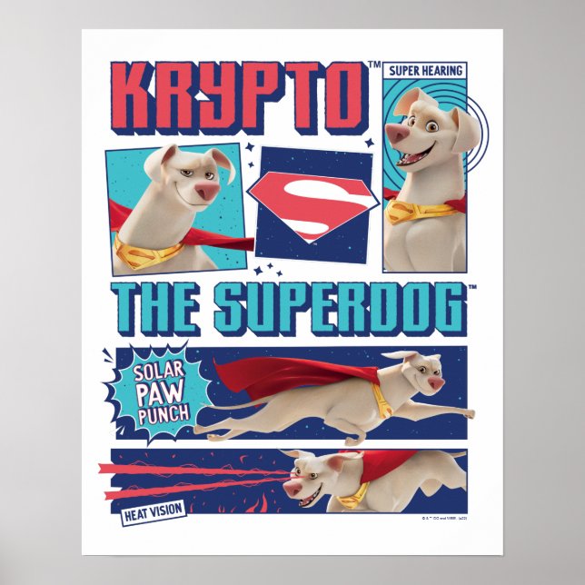 Krypto Die Super-Dog-Comic-Panels Poster (Vorne)