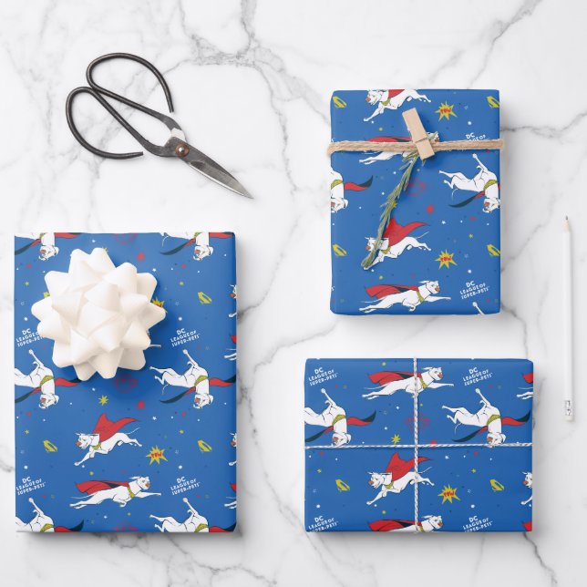Krypto Flying Pattern Geschenkpapier Set (Vorderseite)