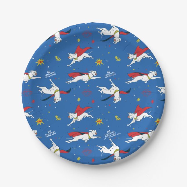 Krypto Flying Pattern Pappteller (Vorderseite)