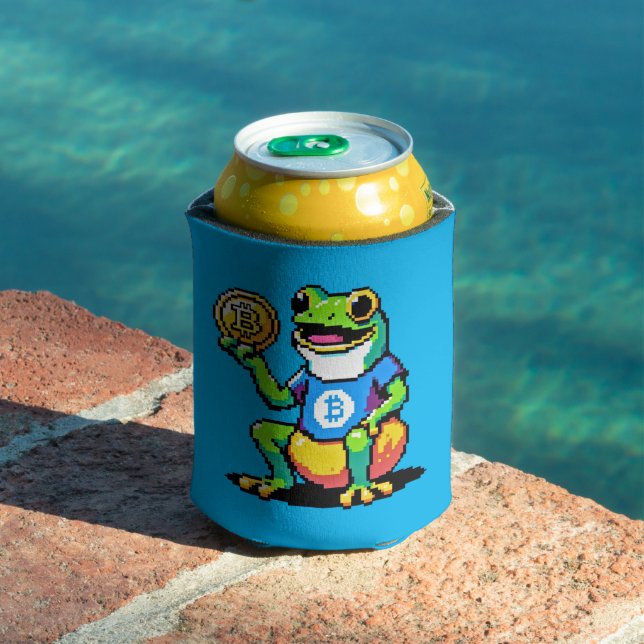 Krypto Frog - Funny Pixel Art Digital Währung Dosenkühler (In Situ Pool)