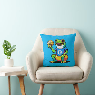 Krypto Frog - Funny Pixel Art Digital Währung Kissen