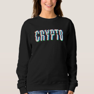 Krypto-Glitched-Effekt Sweatshirt