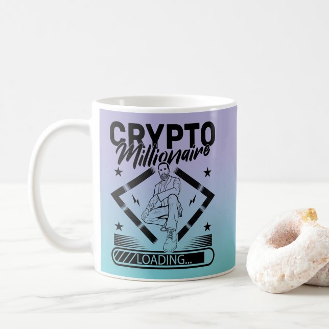 KRYPTO-MILLIONAIRE-LADUNG - FUNNY KRYPTOCURRENCY KAFFEETASSE (Mit Donut)