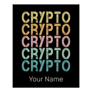 Krypto-Retro-Lettern-Design für Kryptowährung Poster
