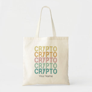 Krypto-Retro-Lettern-Design für Kryptowährung Tragetasche