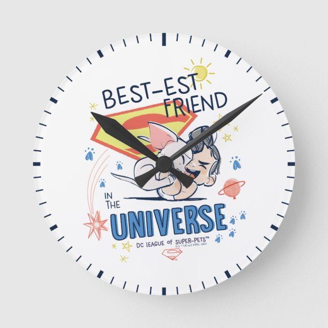 Krypto & Superman: Der beste Freund im Universum Runde Wanduhr (Vorderseite)