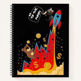 Krypto- und Aktienmarkt Humor Notizbuch