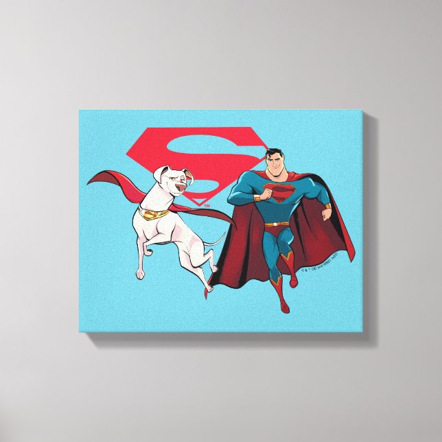 Krypto und Superman Leinwanddruck (Vorderseite)