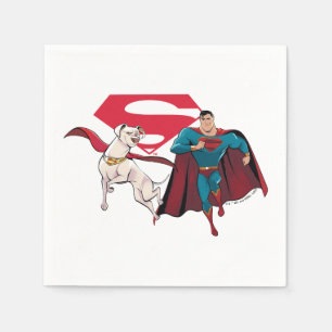 Krypto und Superman Serviette