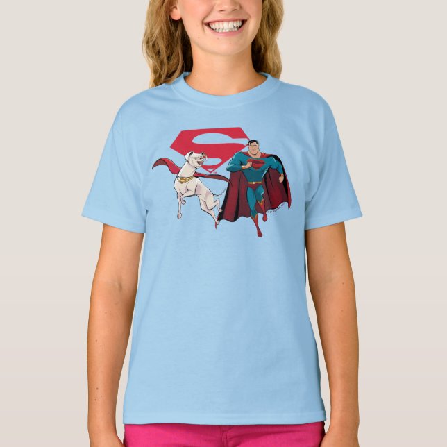 Krypto und Superman T-Shirt (Vorderseite)