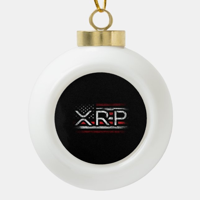 Krypto-Währung - XRP Kryptowährung - Amerikanische Keramik Kugel-Ornament (Vorderseite)