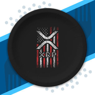 Krypto-Währung - XRP Kryptowährung - Amerikanische Pappteller