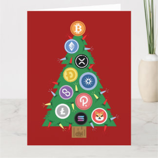 Krypto-Weihnachtsbaum Kryptowährung-Schmuckkarte Karte