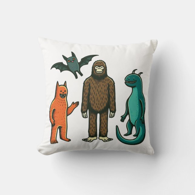 Kryptofreunde: Bigfoot, Chupacabra, etc. Kissen (Vorderseite)