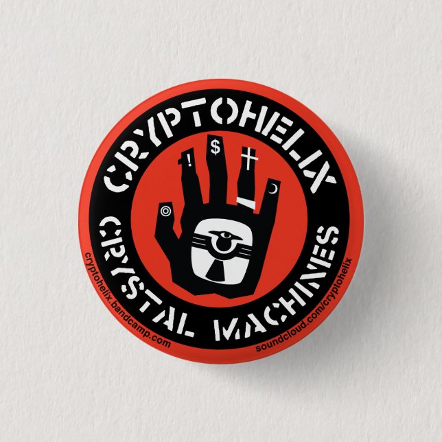 Kryptohelix - Kristallmaschinen (RED) Button (Vorderseite)