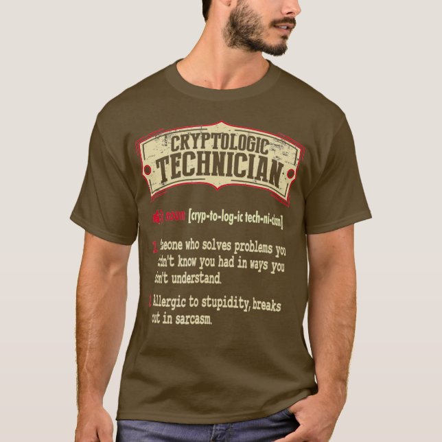 Kryptologiker Dictionary Term Sarcastic T-Shirt (Vorderseite)